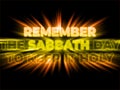 Remember the Sabbath Day to Keep it Holy - Bible motivation quote poster Royalty Free Stock Photo