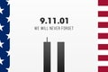 Always Remember 9 11, september 11. Remembering Patriot day illustration Royalty Free Stock Photo
