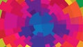 Radial mosaic boxes. pixelated background. Pixelation effect. Bright colored pixels. Vibrant illustration. Web banner