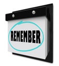 Remember - Wall Calendar Royalty Free Stock Photo