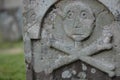 Remember You Must Die skull and crossbones symbol on gravestone