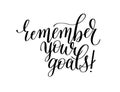 Remember your goals - hand written lettering motivation positive