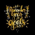 Remember your goals lettering.