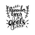 Remember your goals lettering.