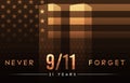 Remembering 21 years of Nine Eleven Incident with United States Flag and stars. Patriot Day of USA Wallpaper