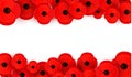 Remembrance, Anzac Day web header. Poppies flowers. Memorial banner, card.