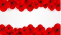 Remembrance, Anzac Day web header. Poppies flowers. Memorial banner, card.