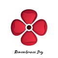 Remembrance Day also known as Poppy Day. Royalty Free Stock Photo