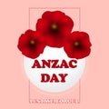 Remembrance Day, Anzac Day, Veterans Day Background with Poppies. Lest We Forget.