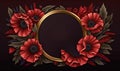 Remembrance Day Banner with Red Poppy Wreath for Memorial Celebrations. AI Royalty Free Stock Photo