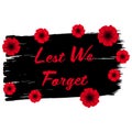 Remembrance day, great design for any purposes. Anzac. Poppy flower symbol. Military history. Vector illustration of a bright