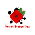 Remembrance Day Poppy invitation card. Lest We Forget message. Royalty Free Stock Photo