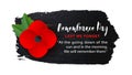 Remembrance Day vector poster on a hand drawn ink background. Lest We forget.