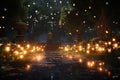 Remembrance Garden with Glowing Fireflies A