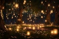 Remembrance Garden with Glowing Fireflies A