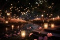 Remembrance Garden with Glowing Fireflies A