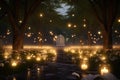 Remembrance Garden with Glowing Fireflies A