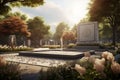 Remembrance Garden with Memorial Stones Serene