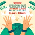 Remembrance of the Victims of Slavery and the Transatlantic Slave Trade Day Social Media Landing Page Cartoon Illustration