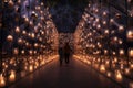 Remembrance Walkway with Photos and Candlelit