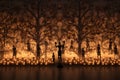 Remembrance Wall with Silhouettes and Candle