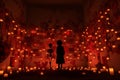 Remembrance Wall with Silhouettes and Candle