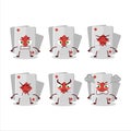 Remi card diamond cartoon character with various angry expressions Royalty Free Stock Photo