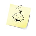 Reminder with baby head smile vector