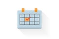 Reminder calendar icon flat design vector. Royalty Free Stock Photo