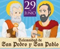 Reminder Date for the Solemnity of Saints Peter and Paul, Vector Illustration Royalty Free Stock Photo