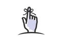 Reminder icon Vector . Hand with string reminder symbol Royalty Free Stock Photo