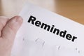 Reminder letter Royalty Free Stock Photo