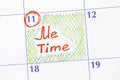 Reminder Me time in calendar
