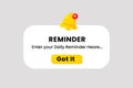 Reminder notification with bell alert popup Royalty Free Stock Photo