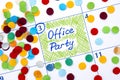 Reminder Office Party in calendar with confetti
