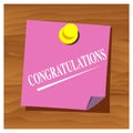 Reminder paper word congratulations vector. Vector Illustration.