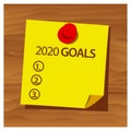 Reminder paper word 2020 goals vector. Vector Illustration. Royalty Free Stock Photo