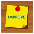 Reminder paper word improve vector. Vector Illustration. Royalty Free Stock Photo