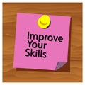 Reminder paper word improve your skills vector. Vector Illustration. Royalty Free Stock Photo