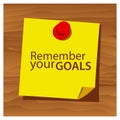 Reminder paper word remember your goals vector. Vector Illustration.