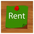 Reminder paper word rent vector. Vector Illustration. Royalty Free Stock Photo