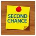 Reminder paper word second chance vector. Vector Illustration.