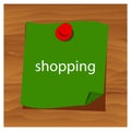 Reminder paper word shopping vector. Vector Illustration.