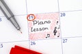 Reminder Piano Lesson in calendar