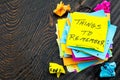 Remember sticky notes message daily reminder activity stack memory note Royalty Free Stock Photo
