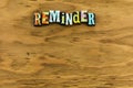 Reminder remember memory retention