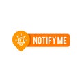 Reminder vector, notify me template post with notification bell icon sticker for social media