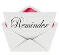 Reminder Word Note Message Remember Important Appointment Meeting Schedule