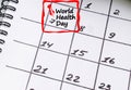 Reminder World Health Day in calendar for date 7