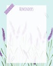 Reminders To do list , planner note-taking planner, collage witch lavender watercolor.